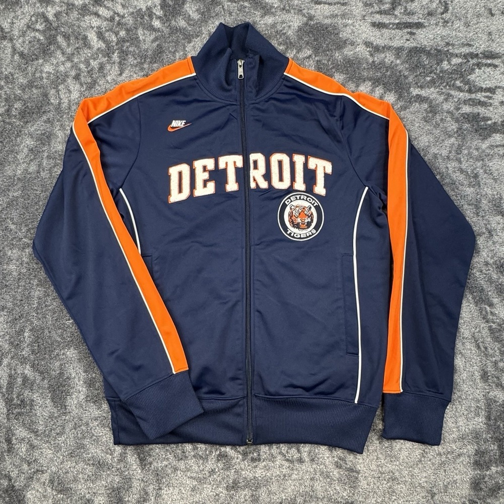 Detroit Tigers Stitches Full Zip Track Jacket Navy Orange MLB Men's Medium